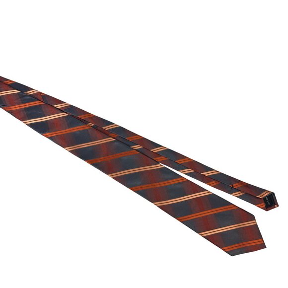 Arrow Mens Plaid Silk Tie Red & Orange Stripes - Picture 1 of 5